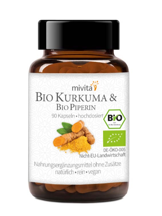 Bio Kurkuma mit schwarzem Bio Pfeffer (Piperin)